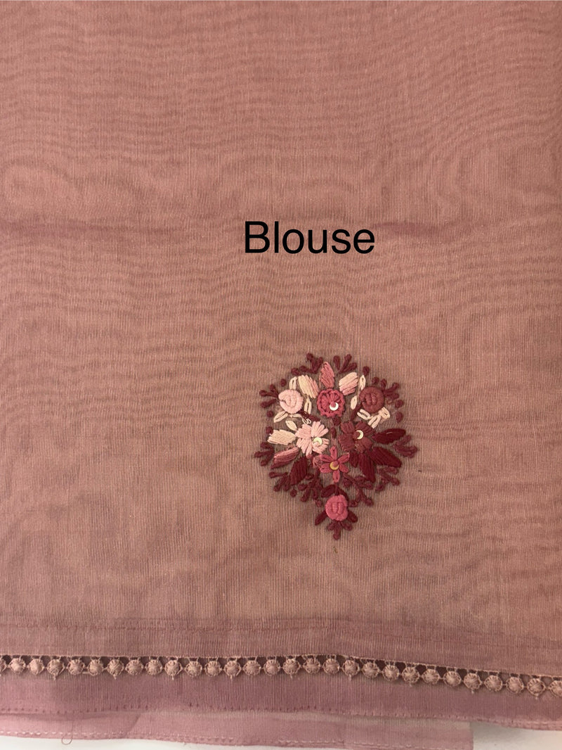 Handworked Tissue silk saree FBLK162 DuskyOnionPink
