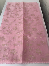 Viscose Organza saree with applique work-MSH238 Pink