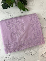 Mul chanderi saree with applique borders MSH112- Lavender