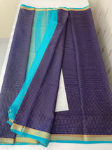 Crepe chiffon saree with small checks zari weaving  MS81890