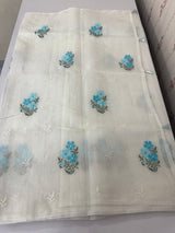 Lightweight NetKota saree with cross stitch embroidery MS6868