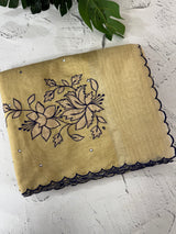 Copper Tissue silk saree with applique work MSH252