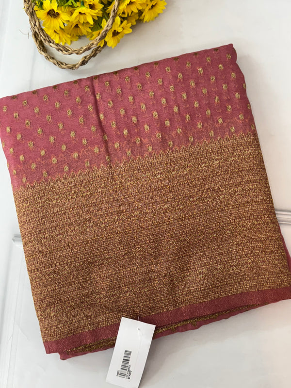 Semi banarasi Khaddi Georgette saree - MS1498 DuskyPeach