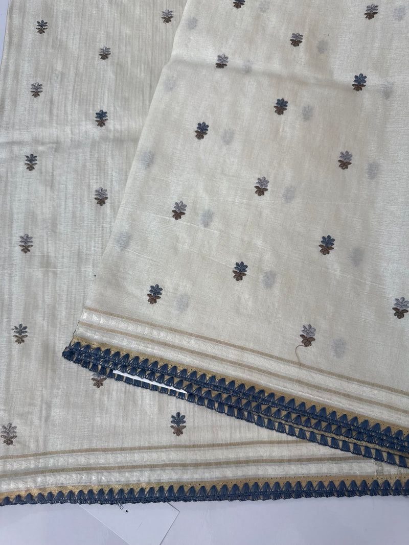 Blended soft tussar saree with thread work MTS9965