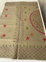 Kanta Handstitched Blended tussar silk saree MS15831