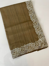 Cutwork Semi tussar saree MTSS879 Mocha Brown