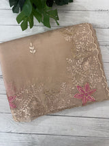 Shimmer crush Organza saree with zari and zardosi work - MS15027