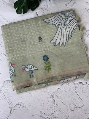 Jamdani silk Cotton Saree with thread work  MSJ790