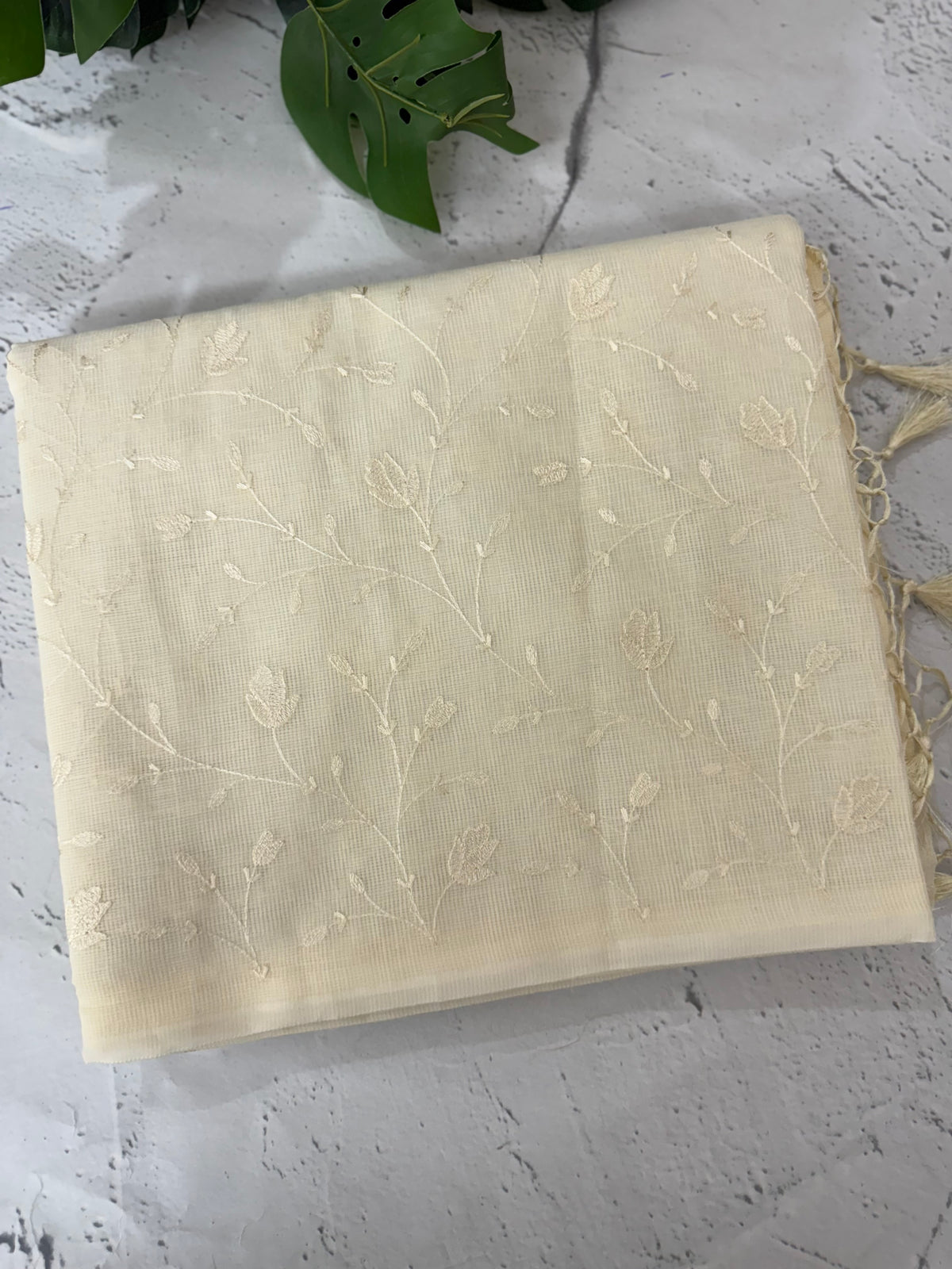 Netkota embriodery saree MSH263 Ivory