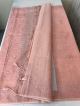 Semi organza saree with lace embroidery MSH117- PastelPeach