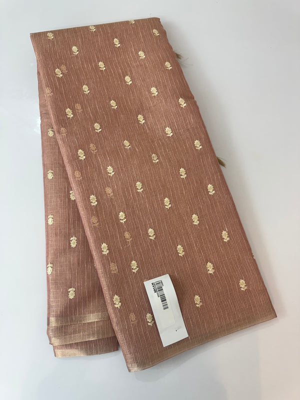 Tissue Silk embriodery saree MS49888- PeachPink