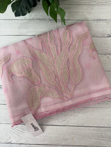 Organza saree with tissue applique work MS5081 Pastel Pink