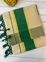 Kerala tissue saree- Gold checks
