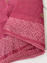 Kota checks embriodery saree MS7689 DarkPink