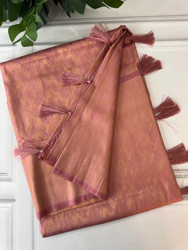 Banarasi soft silk saree MKSS1457 DuskyPeach