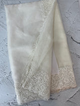 Soft Organza saree with embroidery sequins borders - MSH5778 Offwhite
