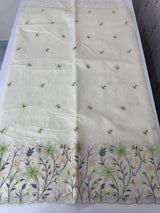 Mul chanderi embriodery saree with scalloped borders MSH176