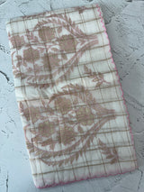 Check Mul chanderi saree with applique work MSH164 - White to Pink