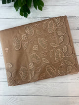 Viscose Organza saree with applique work-MSH103 DarkBeige
