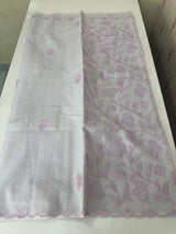 Moonga Kota checks saree with applique woek MMC457 - Lavender