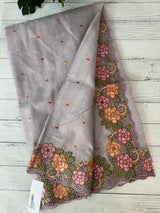 Embriodery Kota Silk Cutwork saree SBLCYTM- PastelLavender
