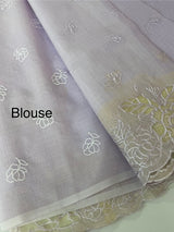 Soft kota silk saree with applique work MS85432 Pale Lavender