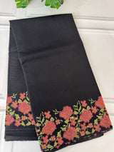 Soft kota cross stich embriodery saree  MSKC378 Black