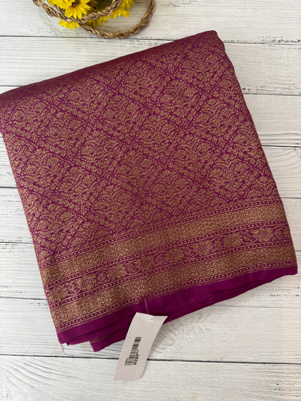 Semi katan Banarasi saree in antique zari weaving - MSKB899 Vadamalli