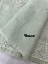 Kota silk saree with chikankari work  MSK334 Pastel MintGreen
