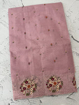 Silky kota embroidery saree MS5407 - OnionPink