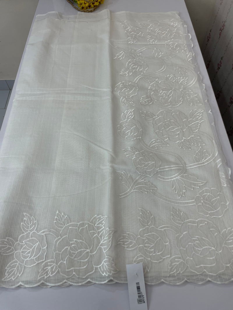 NetKota Applique work saree  MS6798- White