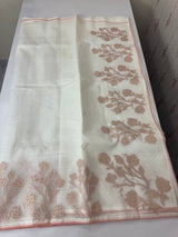 NetKota Applique work saree  -MSH123 White & Peach