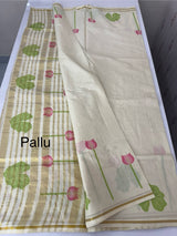 Kerala cotton saree - ‘Gulab’