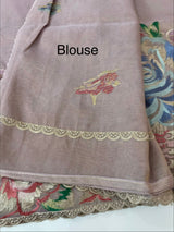 Tissue Georgette - Organza saree with 3d embriodery MS16307