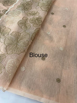 Jute linen saree with thread work MSH204
