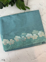 Soft organza saree with turkish applique borders- MCW735