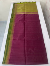 Soft silk sarees with contrast pallu & blouse MJL890 Wine to Green