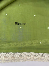 Blended Malai chanderi saree with lace borders MS5568