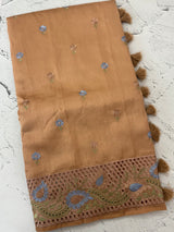 Cutwork Blended tussar saree MSH228 DustyPeach