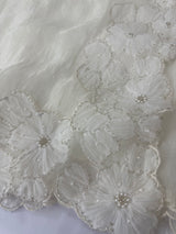 Handworked Tissue Organza Applique work saree MS15203- Offwhite
