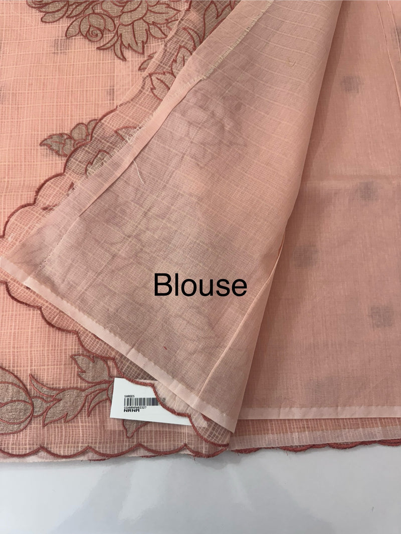 NetKota Applique work saree  MS6798- Peach