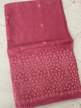 Soft kota checks saree with embroidery - MS7695 Pink