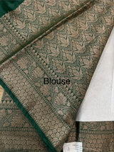 Semi Banarasi crepe saree with small buttas and brocade blouse- MS14667