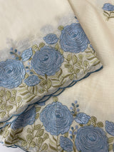 Mul chanderi embriodery saree with scalloped borders MSH176