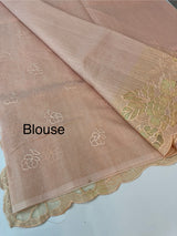 Soft kota silk saree with applique work MS85432- PastelPeach