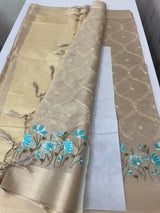 Tissue silk saree with embroidery MSH235