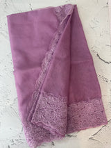 Soft Organza saree with embroidery sequins borders - MSH5778 Lavender