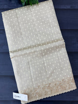 Cutwork blended tussar saree   - Cream MS5222