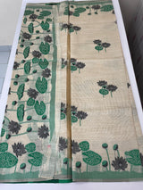 Jamdani silk Cotton Saree with lotus motifs MSJ790 (4)