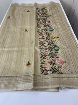 Handworked Blended tussar silk saree with handworked MS90543